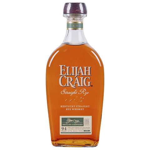 Elijah Craig Straight RYE Whiskey 94 Proof 750ml