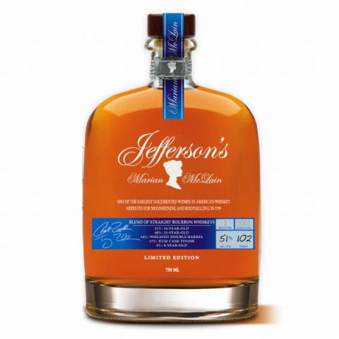 Jefferson's Bourbon Blend of Straight Bourbon Whiskeys Marian Mclain 101 Proof 750ml