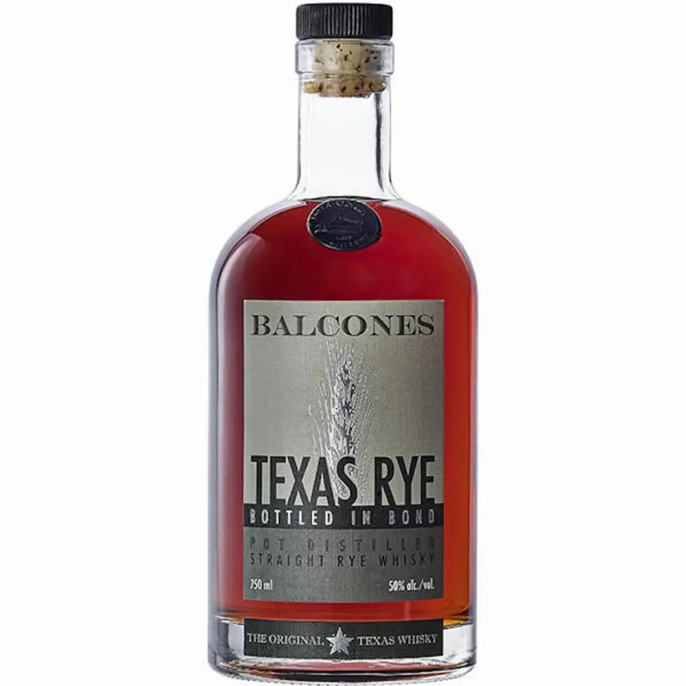 Balcones Texas Rye Bottled in Bond 100 Proof Pot Distilled Straight Rye Whiskey 750ml