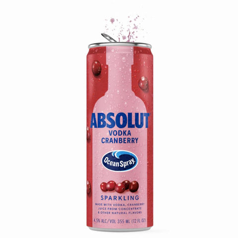 Absolut Vodka Ocean Spray Cranberry Sparkling 12oz Can
