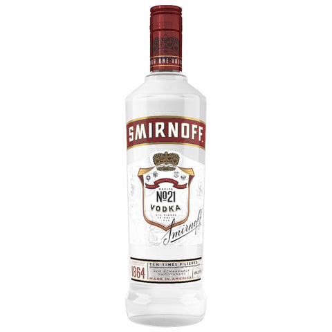 Smirnoff Vodka Red No 21 80 Proof USA 1.0L LITER