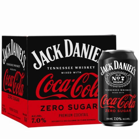 Jack Daniel's Whiskey & Coca Cola Zero CAN Cocktail 355ml