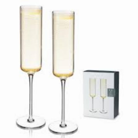 Laurel Crystal Champagne Flutes Viski