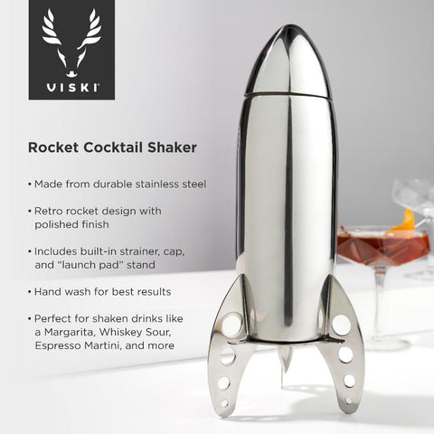 Viski Rocket Cocktail Shaker Stainless Steel 24oz