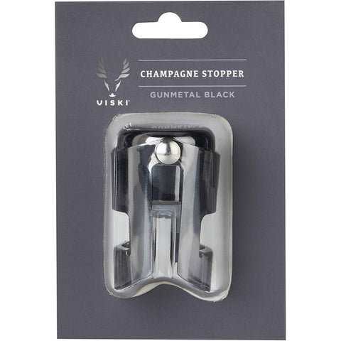 Viski Champagne Stopper Gunmetal Black