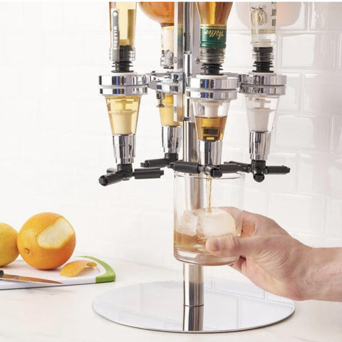 Liquor Tap 4-Bottle Liquor Dispenser Stand