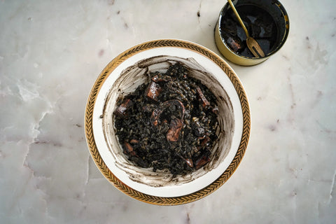 Güeyu Mar Conservas Braseadas by Chef Abel Álvarez  - Calamar de Otro Planetra - grilled squid in ink sauce (Asturias ESP, 6 oz.)