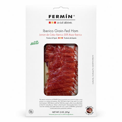 Fermin- Jamon de Cebo Iberico, 50% Pata Negra, Grain Fed (Spain 2 oz.)