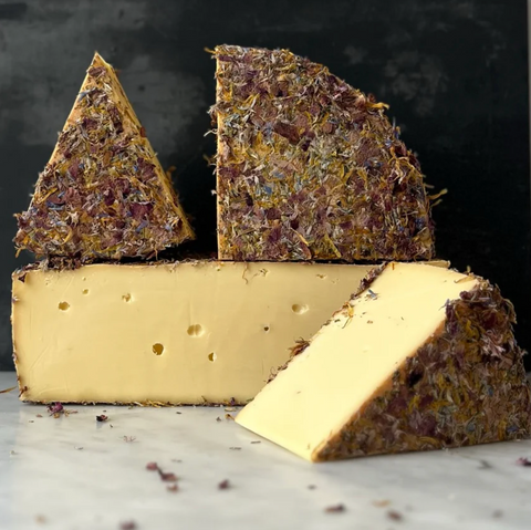 Hofkäserei Kraus - Alp Blossom, raw cow's milk with herbs and flowers, aged 7 mos. (Bavaria, priced per ounce)