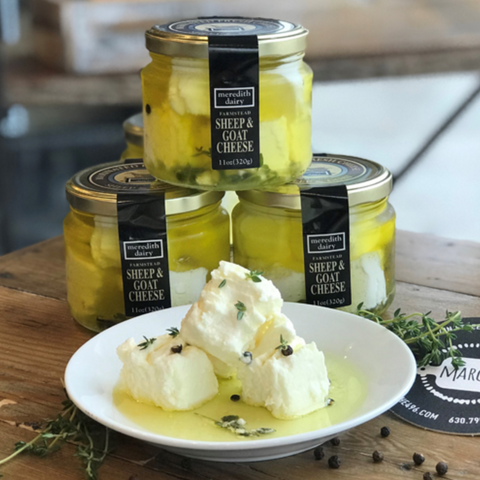 Meredith Dairy - Farmstead Sheep & Goat Cheese in oil w/peppercorn & thyme (Australia, 11.3 oz)