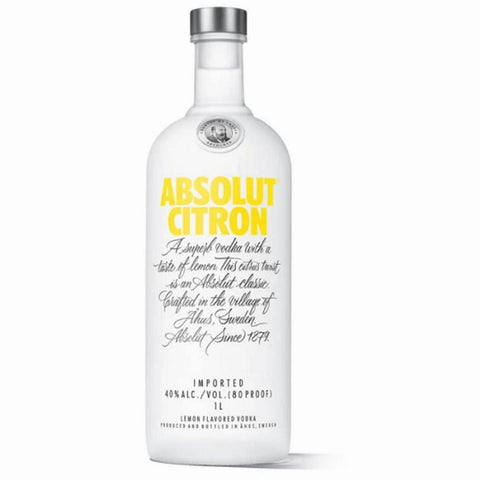 Absolut CITRON Vodka Sweden 1.0L LITER