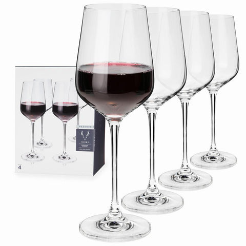 Viski Reserve European Crystal Bordeaux Glasses (Set of 4)