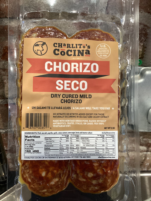 Charlito’s Cocina - Chorizo Seco sliced
