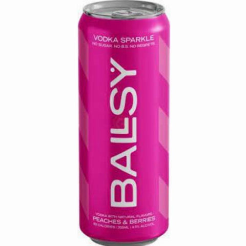 Ballsy Peaches & Berries Vodka Seltzer 355ml Individual Can