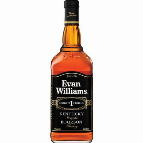 Evan Williams Straight Bourbon Black Label 86 Proof 1.0 Liter