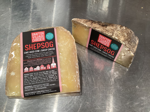 Grafton Village Cheese Co. - “Shepsog”  Cave-aged for 5-7months, made from thermized cow & sheep milk (Vermont, priced per ounce)