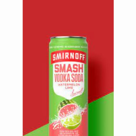 Smirnoff smash Vodka Soda Cocktail Watermelon Lime 12oz CAN