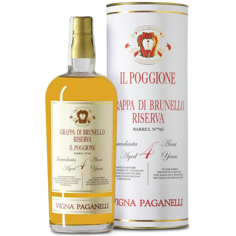 Il Poggione Grappa Di Brunello Riserva Vigna Paganelli Invecchiata 4 Anni 375ml