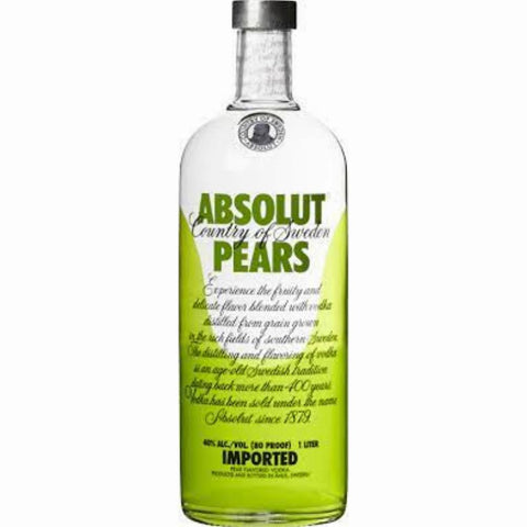 Absolut PEAR Vodka Sweden 1.0L LITER