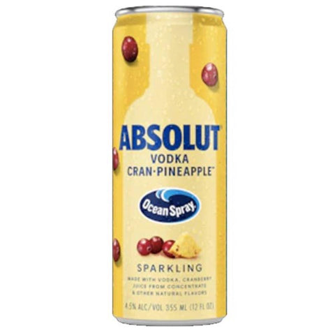 Absolut Vodka Cran-Pineapple Ocean Spray Sparkling 355ml 4 pk