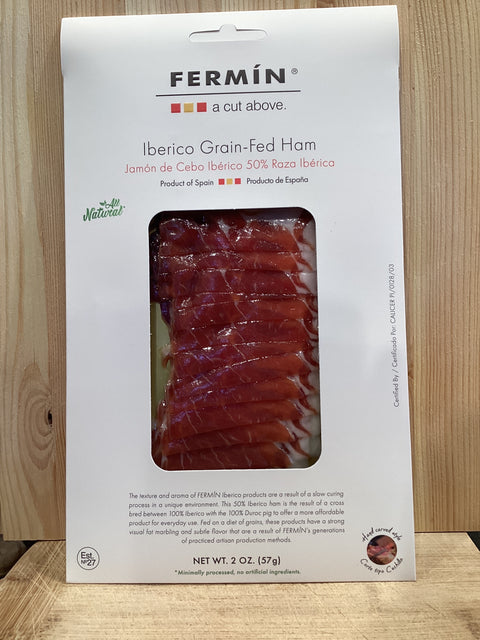 Fermin- Jamon de Cebo Iberico, 50% Pata Negra, Grain Fed (Spain 2 oz.)