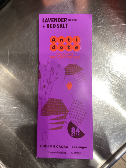Antidote - “Panakeia” 84% Cacao, Lavender flowers, Red Salt, 2.3